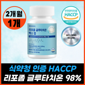 웰빙레코드 리포좀 글루타치온 인지질코팅 HACCP 식약청 인증 순도 98% 맥스 업, 1개, 60정