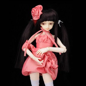 돌모아 구체관절인형의상 43cm MSD 코랄 장미 실크 의상 세트 Msd - Balloon Taft Dess (Red Coal)[A6], 레드 코랄, 1개