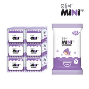 순둥이 미니 프리미엄 휴대리필형 5매 60팩(P-6Mini) 유아물티슈