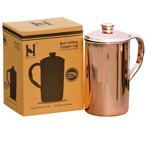 HealthGoodsIn - Pure Copper (99.74%) Water Jug | C HealthGoodsIn - 순수 구리(99.74%) 물 주전자 | Ayurveda 건강