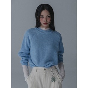 ROUND NECK ALPACA KNIT_BLUE