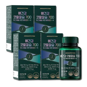 메가포텐 뼈건강 코랄칼슘 700 마그네슘 아연 비타민D + K 1600mg