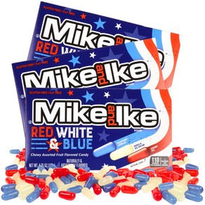 Mike and Ike Limited Edition Patiotic Mix Fouth of July Chewy Candies Theate Box 3 Pack 5 Oun, 5 Ounces Each, 3 Pack,Mike an, 1개, 141g