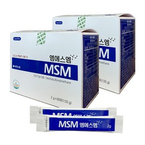 [대한뉴팜] 엠에스엠 MSM 2g 60포 2박스 분말 건강기능식품, 120g