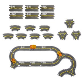 자동차 도로 길 매트 세트 16p 도로만들기 도로퍼즐