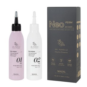 마잘 순한 셀프 파마약 네오펌 1/2제 저자극 펌제 염색모 손상모 최소화, 1세트, 150ml