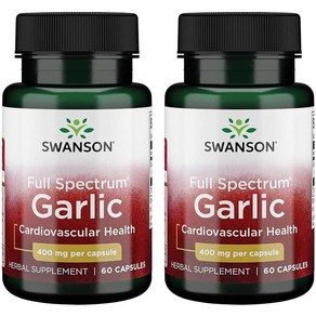 스완슨 풀스펙트럼 갈릭 알리움 알리신 400mg 60캡슐 x 2팩, 60정, 2개