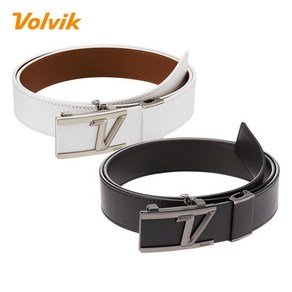 VOLVIK 볼빅 V로고 남성 자동 골프벨트, 블랙, 블랙, 1개