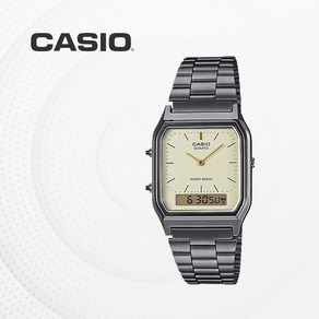 카시오 시계 AQ-230GG-9A 손목시계 남녀공용 메탈밴드 듀얼타임 CASIO 정품