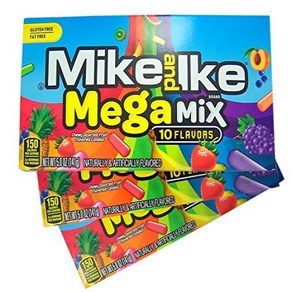 Mike and Ike Mega Mix Chewy Fuit Flavoed Candies 5 oz Pa Mike and Ike 메가 믹스 쫄깃한 과일맛 캔디 5온스 3개, 141g