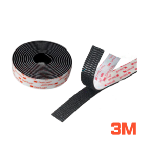 3M 듀얼락 초강력 벨크로 탈부착 찍찍이 양면 테이프 전동휠 DIY 멀티탭 서랍 고정, SJ3550 (250방 - 폭 25mm 블랙), 75cm, 1개