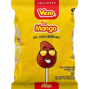 베로 망고맛 칠리페퍼 롤리팝 40개입 Veo Mango Chili Peppe Powdeed Mango Lollipops 40 Pieces, 14g, 40개