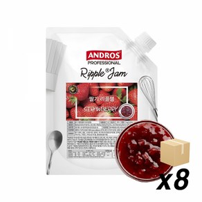 앤드로스 캡형 도이팩 딸기 리플잼, 1kg, 8개