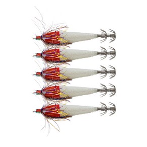 YIG 미니 스몰 틴셀수박에기 틴셀고추장에기 쭈꾸미낚시 갑오징어 슷테 채비 드롭퍼 애기, 1세트, 5개입