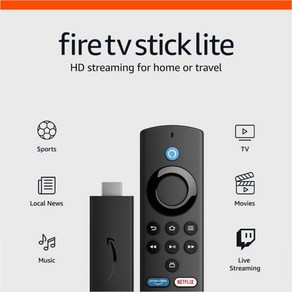 Amazon Fie TV Stick Lite 무료 및 라이브 Alexa Voice Remote 스마트 홈 컨트롤 HD 스트리밍, 파이어 TV 스틱 라이트, 1개