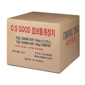 점보롤 화장지 300m 2겹 16롤 1BOX, 1개, 16개입