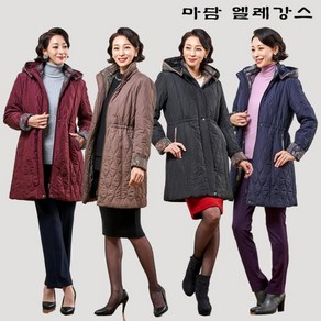 마담엘레강스 [마담엘레강스] 페이즐리 포인트 퀼팅 퍼 코트