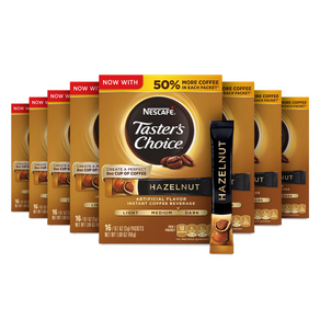 네스카페 테이스터스 초이스 인스턴트 헤이즐넛 16개 1.69oz(48g) 8팩 Nescafe Taster's Choice Instant Coffee Hazelnut