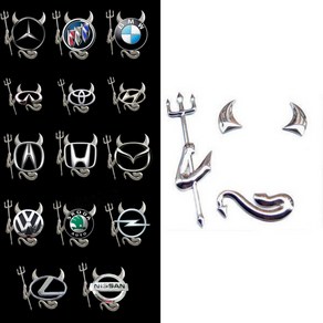 악마 스티커 DIY 자동차 엠블럼 데코 입체 3D 포인트 액세서리 차량 꾸미기 익스테리어, 1개