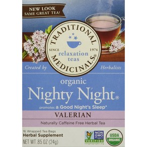 Taditional Medicinals Nighty Night Valeian 16 Count (Pack of 6) Taditional Medicinals Nighty Nig, 117.18g, 1개