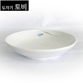 [토비] 청꽃 고백자 원형볼 (가로 23.8 cm), 1개