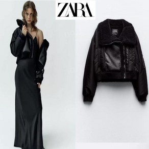 자라 TRF 블랙 리버서블 무스탕 자켓 ZARA