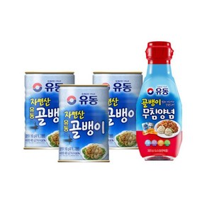 유동골뱅이 자연산 골뱅이 통조림(양념장 1개 증정), 400g, 3개