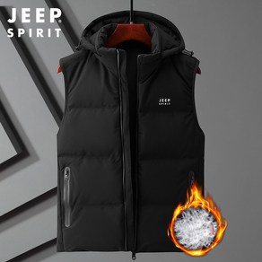 JEEP SPIRIT 지프 스피릿 남성 캐주얼 조끼 후드 탈부착 패딩조끼 0560+양말