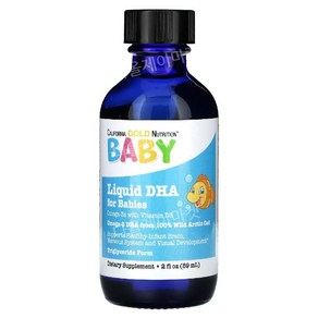 CGN 아기 유아 DHA 오메가3+비타민D3 1050mg 59ml (2fl oz), 1개