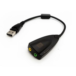 VIRTUAL USB 7.1채널 마이크이어폰 분리형 사운드카드 PC 노트북 연결 스피커 오디오잭 외장형, 7.1USB, 1개