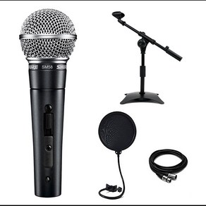 SHURE SM58 SK 슈어 유선 마이크 보컬 녹음 방송용 다이나믹 유선마이크 [180 회전가능한 마이크 홀더], SM58SK (스위치있음)