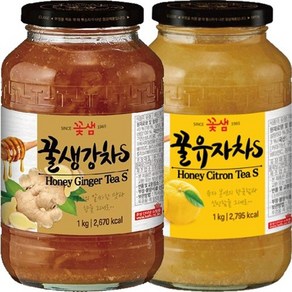 기타브랜드 꽃샘 꿀생강차S 1kg+꿀유자차S 1kg