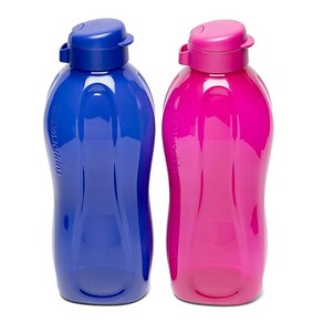 Tupperware Aquasafe 2리터 플라스틱 병 플립 탑 2개 165462