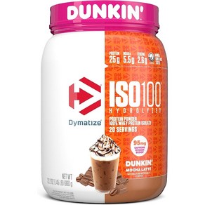 Dymatize ISO100 가수분해 단백질 파우더 100% 분리 유장 단백질 25g BCAA 5.5g 글루텐 프리 빠른 흡수 쉬운 소화 과일 자갈 20인분, 20 sevings, Fudge Bownie, 620g, 1개