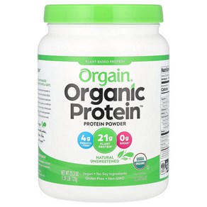 올게인 Oganic Potein 분말 식물성 천연 무가당 720g(1.59lb), OGA00603, 1개