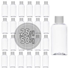 [10-25개묶음판매] 스킨캡 단마개용기 50ml 60ml 75ml 80ml 100ml 공병 화장품 소분 용기 허브스프레이공병, 75ml 투명용기, 흰색캡, 25개