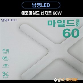 십자등 60W 에코마일드 남영LED, 등기구PL 60W(6500K), 1개