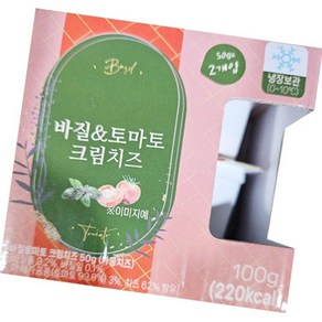 치즈앤푸드 바질n토마토크림치즈 100G(50Gx2입), 1개, 100g