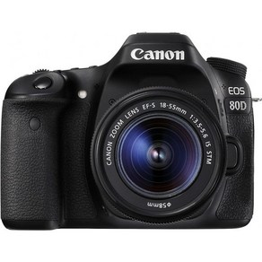 Canon [아마존 공식 리뉴 제품] 캐논 EOS 80D 디지털 SLR 카메라 본체 (블랙) (리뉴제품), 블랙입니다. 미국직구, 18-55mm 포함, 기초