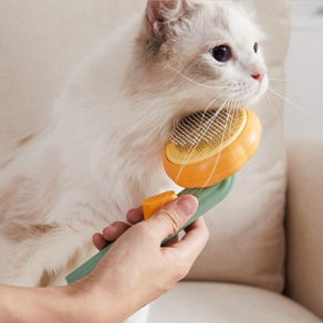 고양이 강아지 빗 반려동물 원터치 브러쉬 털제거 애완동물 미용, 핑크, 1개