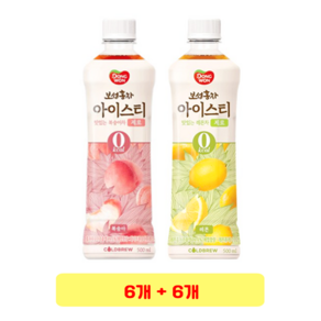 동원 보성홍차 아이스티 제로 복숭아 500ml + 레몬 500ml, 1개