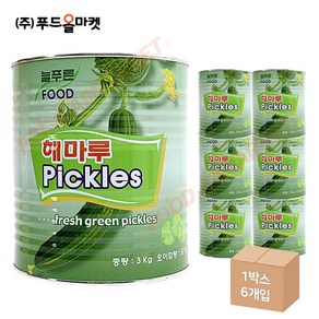 푸드올마켓_ 해마루 오이피클 슬라이스 3kg 한박스 (3kg x 6ea), 6개