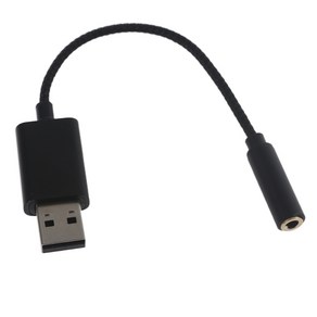 USB ~ 3.5mm ~ 3.5mm 잭 마이크 헤드셋 오디오 어댑터 USB 사운드 카드 TRRS 4 극 마이크 지원 USB에서 보조 케이블, 01 Black