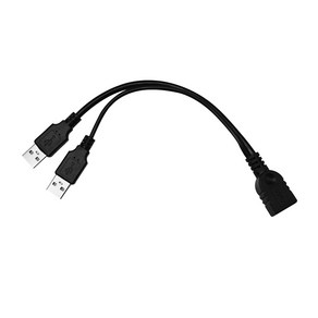 ASHnet USB2.0 연장 Y케이블 0.15m 블랙 AN-U2FYB, 1개