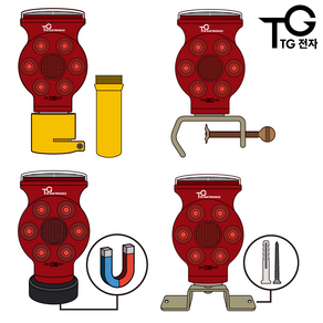 TG전자 태양광 LED 경광등 태양열 경고등 쏠라 점멸등 멧돼지 고라니 퇴치기, 2. 휀스용, 1개