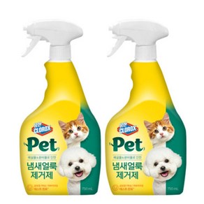 유한락스 펫메스 리무버 려동물 탈취 냄새 얼룩제거 소독, 750ml, 2개