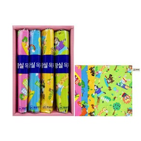 황실타올 특허받은 인견때타올 공주세트, F.핑크블루옐로그린 사각4p, 4개입, 3개