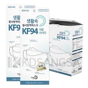 케어플 국산 KF94 마스크 대형 흰색 100매 황사마스크, 없음, 100개