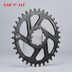 RACEWORK 산악 자전거 Gxp 체인링 Mtb 직접 마운트 체인 링 크라운 32 34 36 38 톱니 크랭크 모노플레이트, [02] 3mm 34T