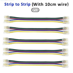 6핀 RGBCCT COB LED 스트립 삼색 클립 라이트 커넥터 와이어 12mm 테이프 납땜 없는 조인트, 1개